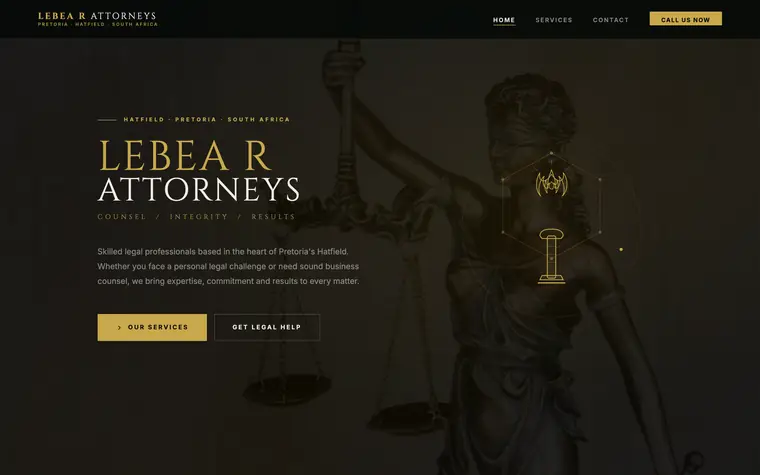Lebea R Attorneys website built by Andritha Online