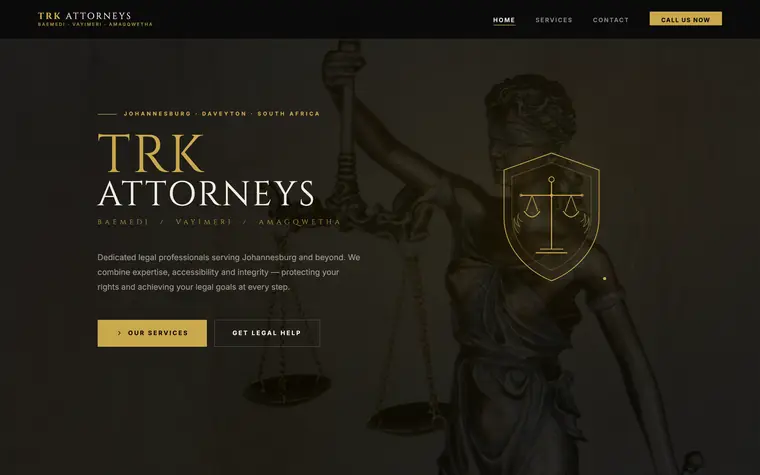 Trk Attorneys website built by Andritha Online